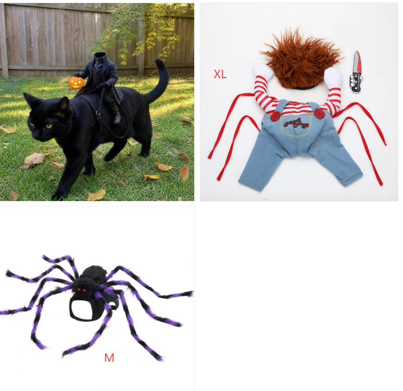 Halloween Pet Costume Pet Dog Funny Clothes Adjustable Dog Cosplay Costume Scary Costume Party Gatherings