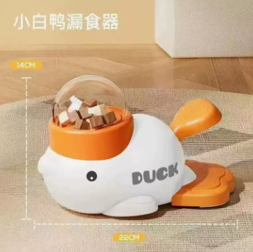 Dog Puzzle Feeder Interactive Pet Food Treat Dispenser Cartoon Duck Design Anti-slip Pets Automatic Feeder Toys For Dog Training Pet Products