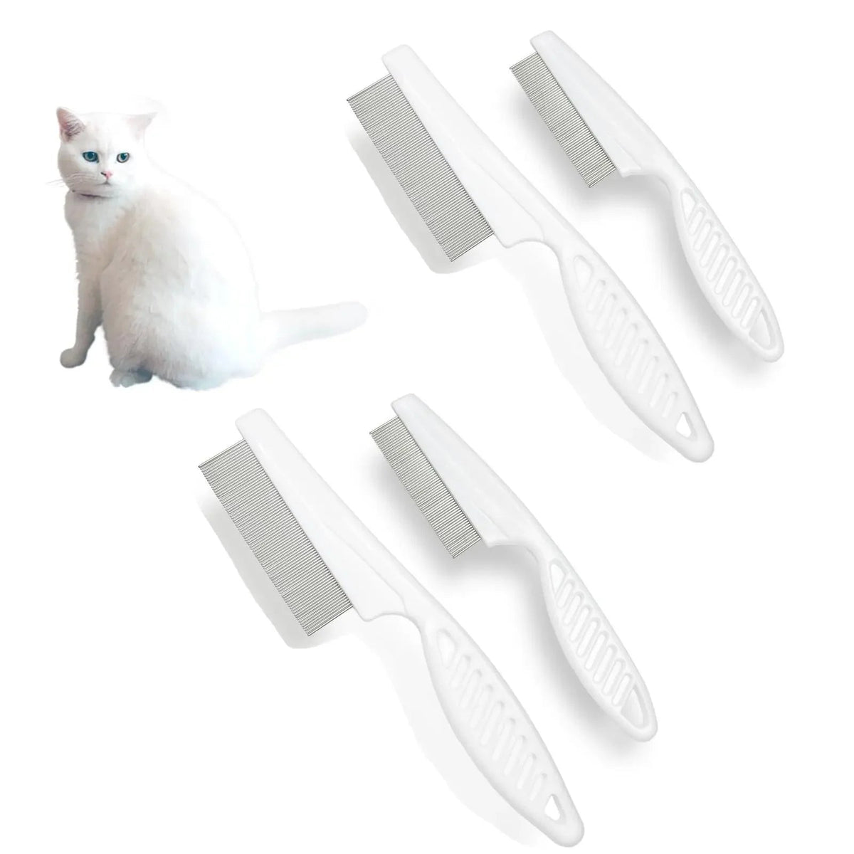 Dog Cat Going To Flea Comb
