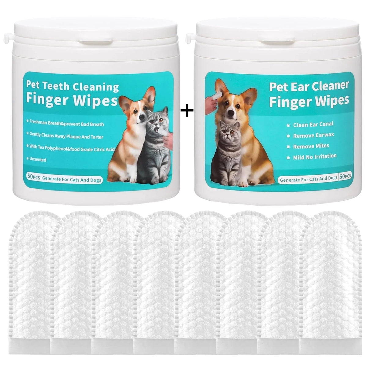 Disposable Pet Cleaning Products Teeth Cleaning Wipes Ear Care Fingertips Ear Mite Removal Cat And Dog Ear Cleaning Pet Products